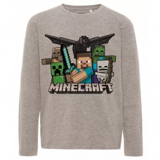 Bluza baieti Minecraft, gri