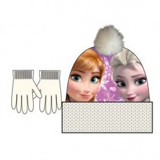 Căciula cu mănuși Frozen, alba