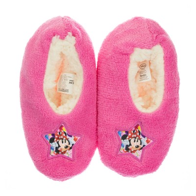 Papuci de interior, pufoși, Minnie Mouse, roz