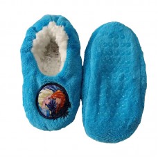 Papuci de interior, pufoși, cu Frozen, albastru deschis