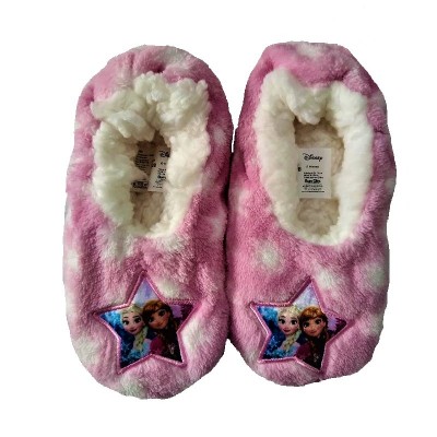 Papuci de interior, pufoși, cu Frozen, roz
