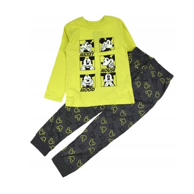 Pijamale baieti Mickey Mouse, galben-verde deschis