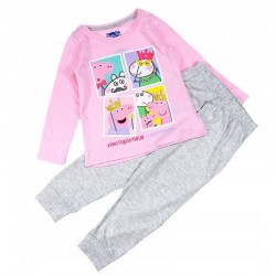 Pijamale fete Peppa, roz-gri