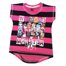 Tricou fete Monster High, roz inchis